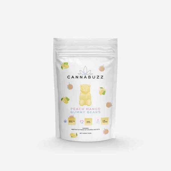 Cannabuzz Peach Mango Gummy Bears (300mg THC)
