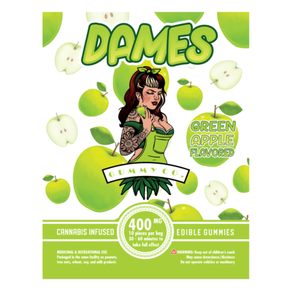 Dames Gummy Co. Green Apple (400mg THC) Dames Gummy Co. Green Apple 400mg 1