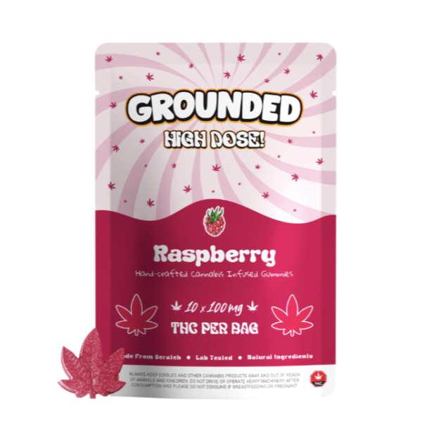 Grounded High Dose Leafs – Raspberry 1000mg Gummies Grounded High Dose Leafs – Raspberry 1000mg Gummies