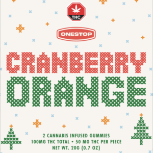 Explore OneStop – Cranberry Orange THC Gummies 100mg