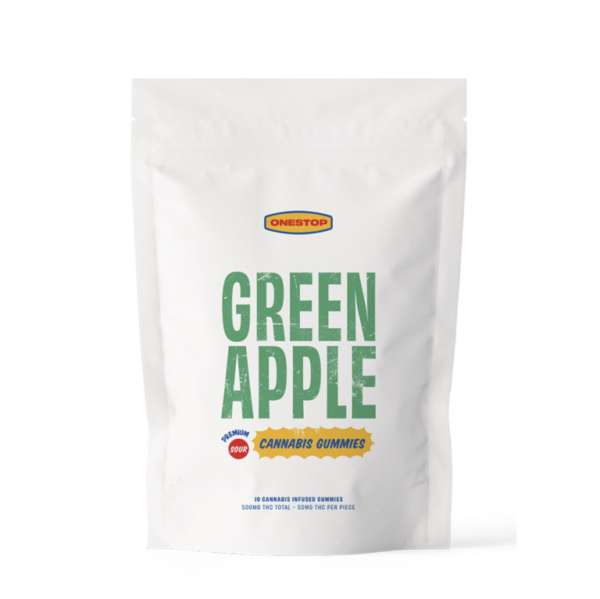 OneStop – Sour Green Apple THC Gummies 500mg OneStop – Sour Green Apple THC Gummies 500mg