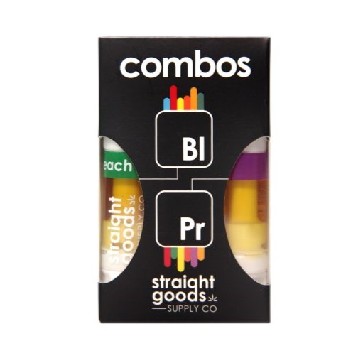 Straight Goods 2 In 1 Combos – Blue Lavender + Peach Ringz (2 x 1 Gram Carts) Straight Goods 2 In 1 Combos – Blue Lavender Peach Ringz 2 x 1 Gram Carts