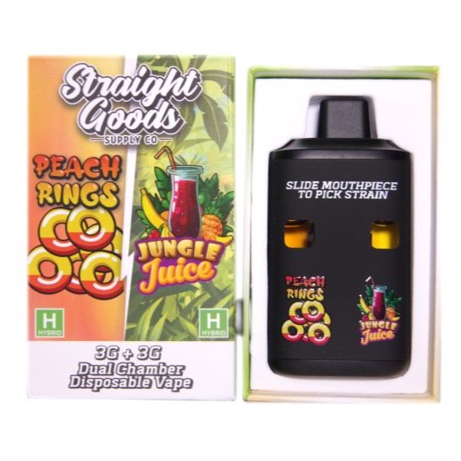 Straight Goods Dual Chamber Vape – Peach Rings + Jungle Juice (3 Grams + 3 Grams) Straight Goods Dual Chamber Vape – Peach Rings Jungle Juice 3 Grams 3 Grams