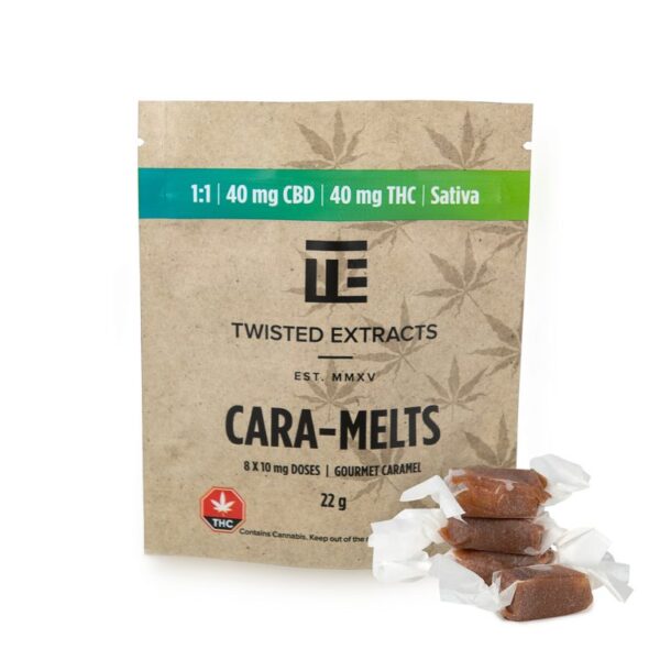 Twisted Extracts Cara-Melts 1:1 Sativa/ CBD (40mg THC + 40mg CBD) Twisted Extracts Caramelts Sativa 11