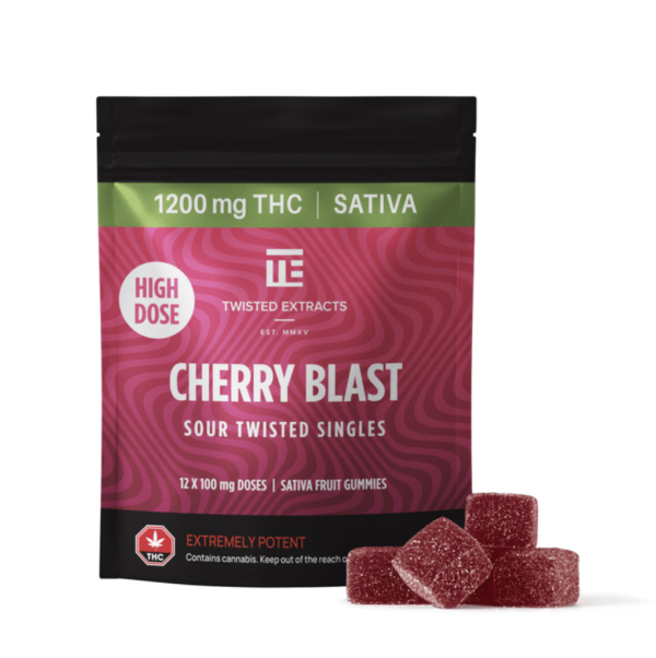 Twisted Extracts Cherry Blast High Dose Twisted Singles Sativa (1200mg THC) Twisted Extracts Cherry Blast High Dose Twisted Singles Sativa 1200mg THC