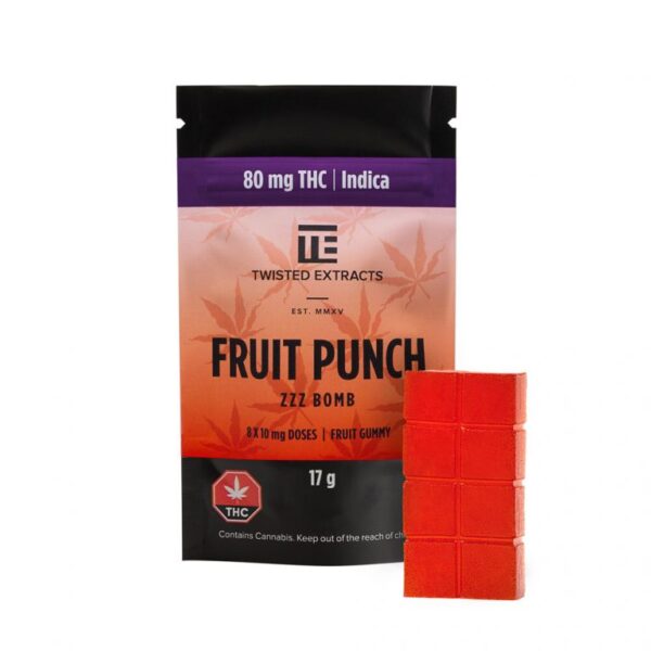 Twisted Extracts Fruit Punch Zzz Bomb (80mg THC) Twisted Extracts Fruit Punch Zzz Bomb