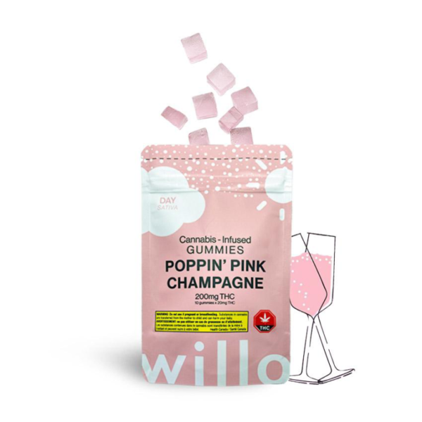Willo 200mg THC Pink Champagne (Day) Gummies Willo 200mg THC Pink Champagne Day Gummies
