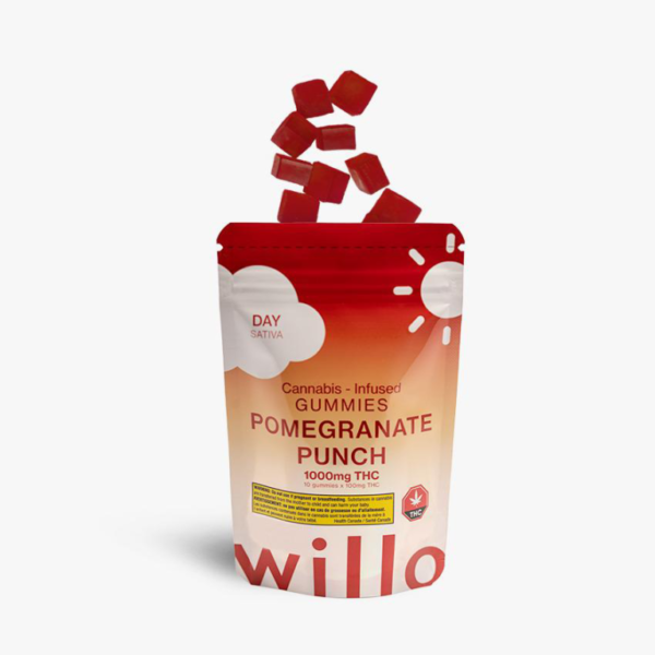 Willo 1000mg THC Pomegranate Punch (Day) Gummies Willo Pomegranate Punch