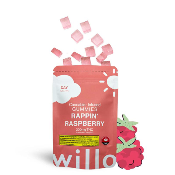 Willo 200mg THC Rappin’ Raspberry (Day) Gummies Willo – 200mg THC Rappin Raspberry Day Gummies