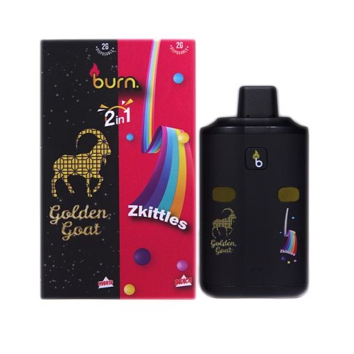 Burn Dual Chamber Vape – Golden Goat X Zkittles (2 Grams + 2 Grams)