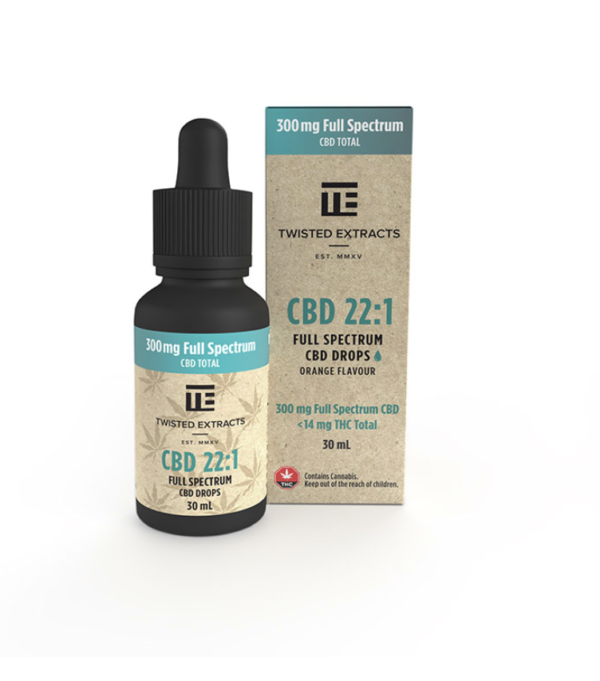 Twisted Extracts Oil Drops CBD 22:1 Full Spectrum - Orange (300mg CBD – 30ml) twisted extracts cbd 22 to 1