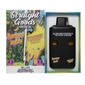 Straight Goods LCD Screen Dual Chamber Vape – Banana Kush + Kosher Kush (3 Grams + 3 Grams), buy bulk weed canada, cheap weed