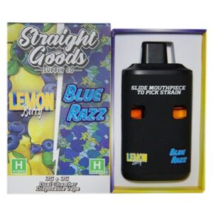 Straight Goods LCD Screen Dual Chamber Vape – Lemon Berry + Blue Razz (3 Grams + 3 Grams), buy bulk weed canada, cheap weed